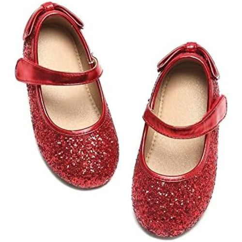 ESTINE Mary Jane Flats for Toddler Girls Little Kids Glittery Dress Princess Wedding Ballet Shoes