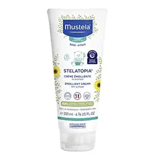Mustela Stelatopia Eczema-Prone Skin Emollient Baby Cream - Moisturizing Body Lotion with Natural Avocado & Sunflower Oil - Fragrance-Free - 6.76 fl. oz. - New Packaging