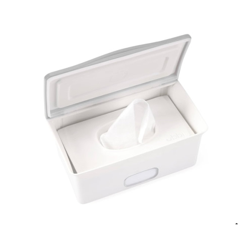 Ubbi Baby Wipes Dispenser, Baby Wipes Case, Baby Wipes Holder With Weighted Plate, Keeps Wipes Fresh And Non-Slip Rubber Feet, Gray