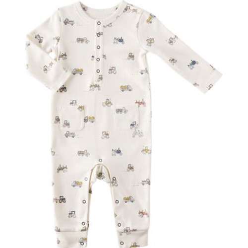 Henley Patch Pocket Organic Cotton Romper, 6-12M