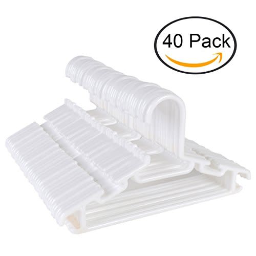 Tosnail 40 Pack Plastic Children's Hangers - White