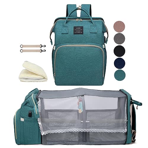 houscly Green Diaper Bag Backpack for Mom: Baby Bags for Boys Girls Toddler Women Men Large Back Pack Diapers Bag Big Travel Pañaleras Modernas Para Bebe Niña Unisex Newborn Essential Baby Registry