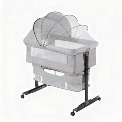 Semphis Baby Bassinet Foldable Portable Bedside Crib,Storage Basket Breathable Mesh.