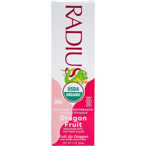 RADIUS USDA Organic Kids Toothpaste, 3oz - Dragon Fruit - Pack of 1