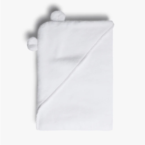 Organic Hooded Baby Towel with Ears (White) – Parachute Home