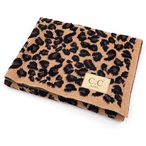 Funky Junque Leopard Print Baby Blanket Latte Soft Warm Lightweight 30x35in Throw Blanket for Toddler Stroller - Leopard Pattern - Latte