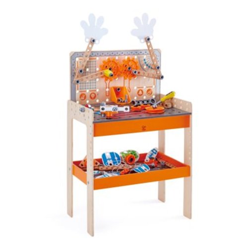 Hape Deluxe Scientific Workbench Wooden Inventor’s Experiment Building Set, 79 Piece Workshop, Gift Idea for Toddlers & Kids Ages 4+
