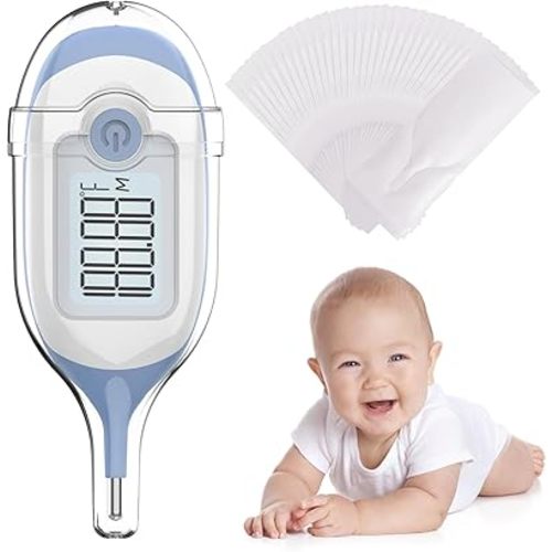 Digital Rectal Thermometer for Baby, Infant Thermometer, with 30 Probe Covers, Quick Read, Large Clear Display