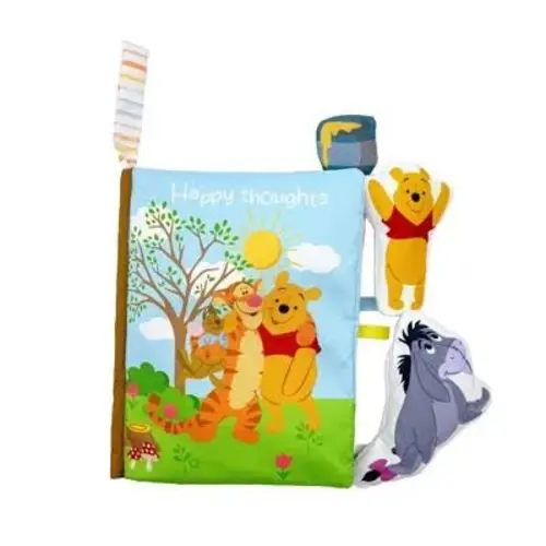 Disney Baby Winnie The Pooh Deluxe Soft Book with Removable Plush Toys - 3PC