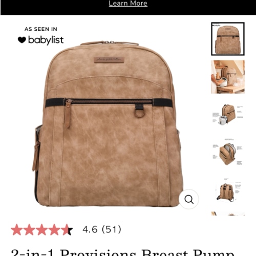 2-in-1 Provisions Breast Pump & Diaper Bag Backpack in Brioche