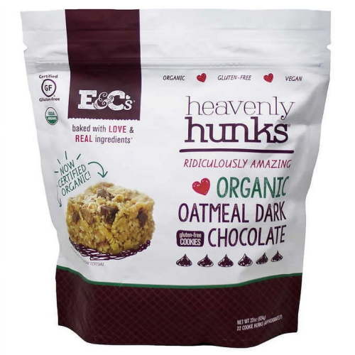 E&C’s Snacks Heavenly Hunks - Certified Organic Oatmeal Dark Chocolate Cookies (22 oz)