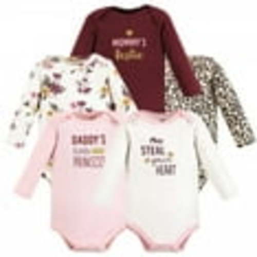 Hudson Baby Cotton Long-Sleeve Bodysuits, 5-Pack, Newborn- 24 Months
