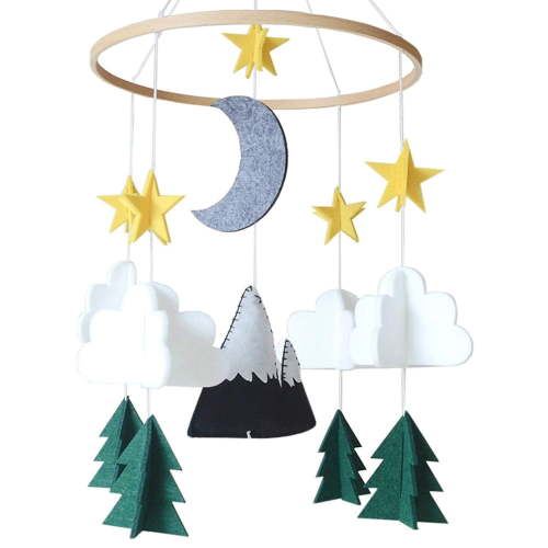 Cheer.US Baby Crib Mobile Nursery Mobile Crib Bed Bell Baby Bedroom Ceiling Woodland Wind Chime Hanging, Nursery Toys for Babies Ages 0 and OlderHanging Accessory for Baby Room