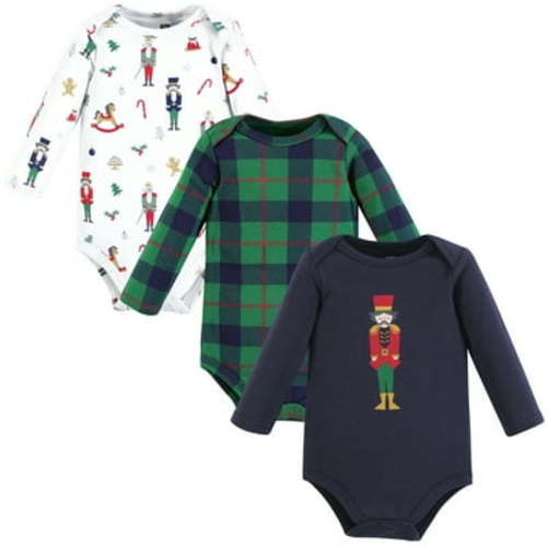 Hudson Baby Cotton Long-Sleeve Bodysuits, 3- Pack, Newborn- 24 Months