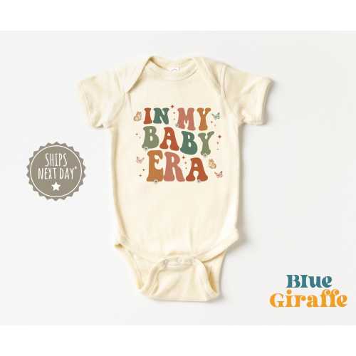 Retro In My Baby Era Onesie® - Cute Baby Era Baby Bodysuit - Natural Baby Onesie® - Family Baby Gift