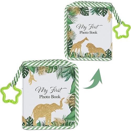 My First Family Album Photo, Safari Baby Photo Soft Album, Baby Memory Album Gift, Baby Albums Birthday Gifts, My First Family Photo Album for Baby, Baby Photo Book for Toddler Kids 5.5 x 7 inch