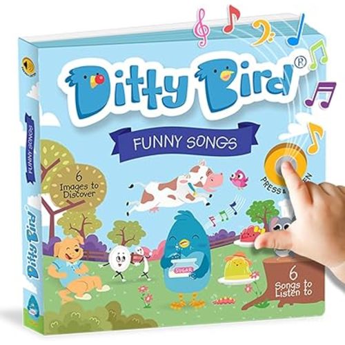 Ditty Bird Musical Books for Toddlers | Interactive Nursery Rhymes Book with Sound | Old Macdonald’s Farm, Twinkle Little Star & More Songs | Fun Baby Book for 1-3 Year Olds (Funny Songs)