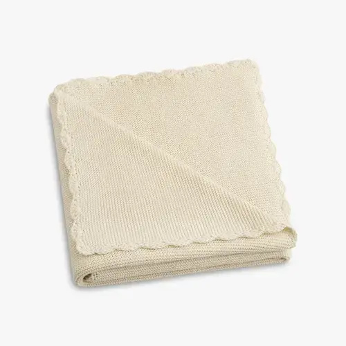 Cotton Knit Baby Blanket - Ivory