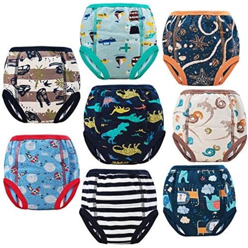 MooMoo Baby 8 Packs Potty Training Pants Cotton Absorbent Training Underwear for Toddler Boy and Girls 2T-9T