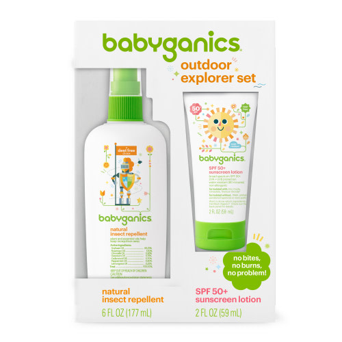 Babyganics Sunscreen Lotion 50 SPF and Bug Spray, 2oz/ 6oz
