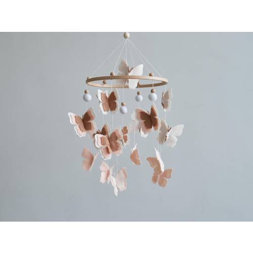 Baby mobile, Butterfly mobile for baby girl nursery, Girl nursery mobile, Baby shower gift, Handmade felt baby mobile crib, Pregnancy gift