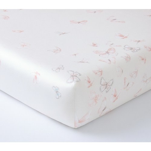 Monique Lhuillier Ethereal Butterfly Sateen Crib Sheets | Pottery Barn Kids