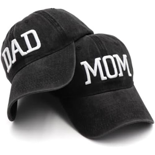Dad and Mom Hats Fathers Day Mothers Day Mom Dad Gifts Embroidered Baseball Caps Gift for Parents Couple