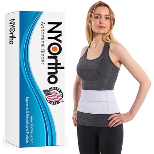 NYOrtho Pediatric Abdominal Binder 6" 2-Panel - Unisex Post-Surgery Compression Wrap for Teens - Abdominal Support Belt for Hernia, Back Pain, Muscle Strain - Latex-Free - Made in USA (30"-45")