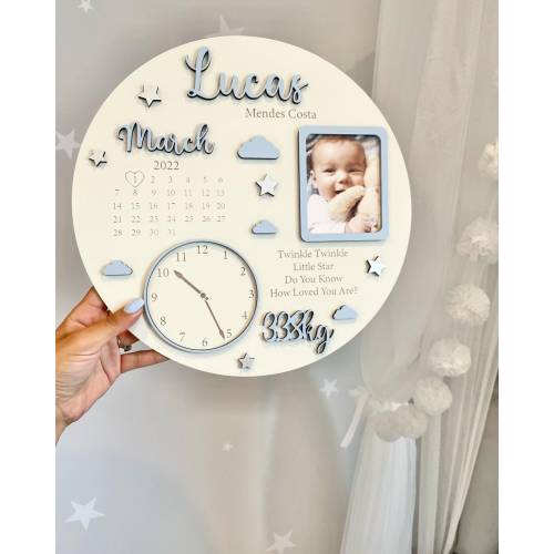 Baby Photo Keepsake Gift, Baby Birth Announcement, Newborn Gift, Personalised Newborn Frame, Birth Announcement Plaque, Babyshower Gifts