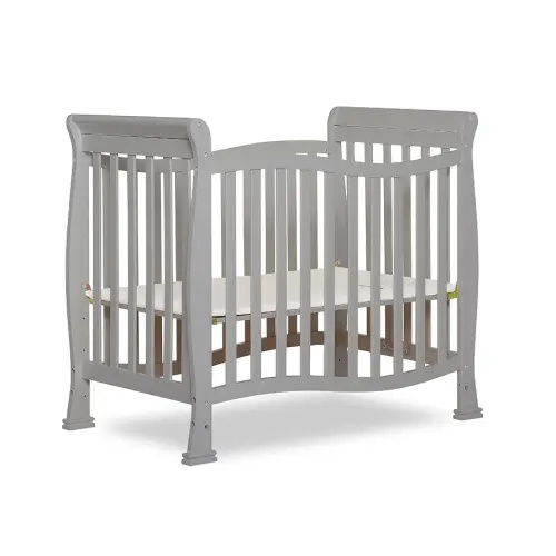 Dream On Me Violet 4-in-1 Convertible Mini Crib in Pebble Grey, Greenguard Gold Certified, JPMA Certified, 3 Position Mattress Height Settings, Non-Toxic Finish