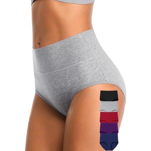 CULAYII Tummy Control Underwear Womens High Waisted Cotton Panties Breathable Full Coverage Postpartum Ladies Briefs