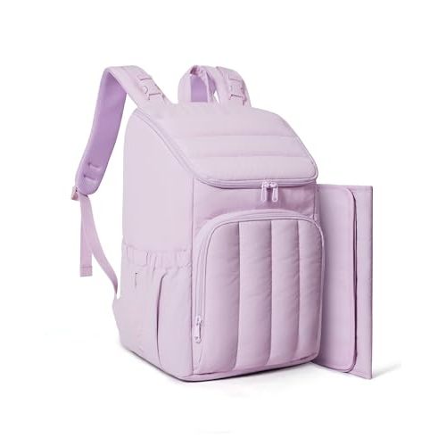 BAGSMART Diaper Bag Backpack, Large Baby Diaper Bag, Quilted Puffy Baby Bag for Mom with Quick-access Insulated Pockets, Lightweight Versatile Travel Backpack