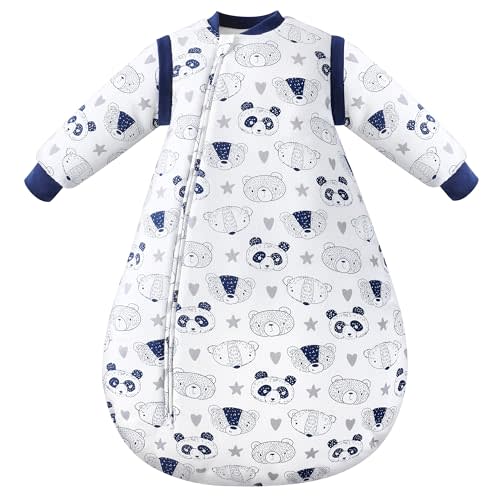 Yoofoss Baby Sleep Sack 6-12 Months, TOG 3.0 Baby Wearable Blanket with 2-Way Zipper, 100% Cotton Fabric Winter Infant Sleeping Sack, Warm Soft Comfy(Medium)