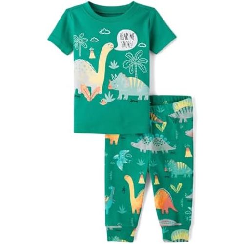 18-24 months. The Children's Place And Toddler Snug Fit 100% Cotton Short Sleeve Top and Pants 2 Piece Pajama Set