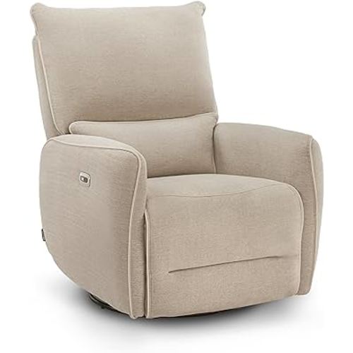 MCombo Power Swivel Glider Rocker Recliner Chair, Electric Swivel Rocker Recliner with USB Charging Ports for Living Room and Nursery, Fabric 6922 (Beige)