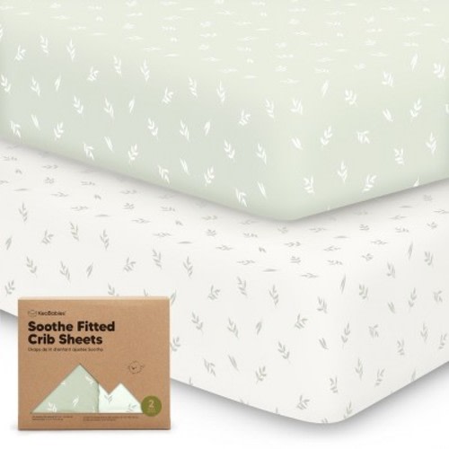 KeaBabies 2pk Soothe Fitted Crib Sheets Neutral, Organic Baby Crib Sheets, Fits Standard Nursery Baby Mattress, Color: Herb