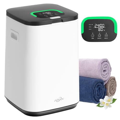 JSDQQG Towel Warmer,Towel Warmers for Bathroom, Towel Warmer Bucket, 23L Large Towel Warmer with LED Display,Child Lock,Heat Timer 20/40/ 60 Min,Black