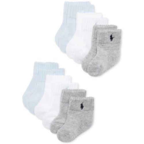 Ralph Lauren Baby Boys Quarter Length Low Cut Socks, Pack of 6
