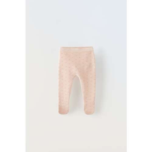 OPENWORK KNIT FOOTED LEGGINGS