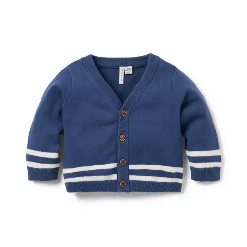 Baby Deep Sapphire Baby Varsity Stripe Cardigan by Janie and Jack