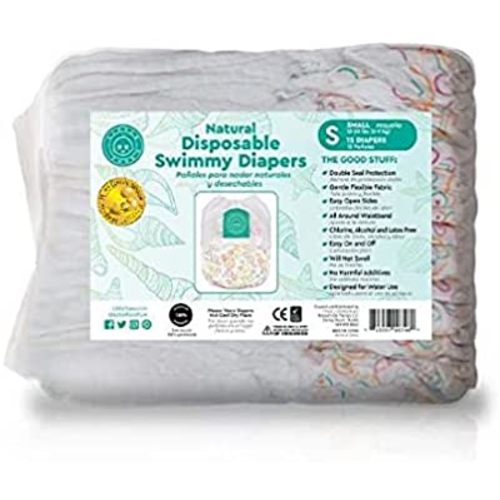 Little Toes Natural Disposable Swimmy Baby Diapers, Small (Pack of 12)