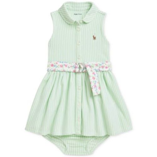 Baby Girls Belted Oxford Shirtdress