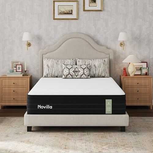 Novilla Twin Mattress 12 Inch, Cooling Hybrid Mattress with Upgraded Coils