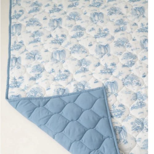Spring Toile Blue Quilted Playmat
