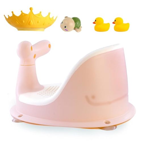 Baby Bath Seat,Baby Bathtub Seat for 6 Months & Up, Infant Bath Seat with 4 Secure Suction Cups for Babies Sit Up Bathing in Tub Toddler Bath Seat (Pink)