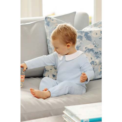 Potter's Playsuit (Quilted) - Beale Street Blue with Worth Avenue White