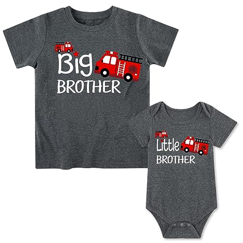 Funnycokid Big Brother Little Brother Matching Outfits Toddler Lil Bro Boy Shirts Set Baby Gifts Clothes