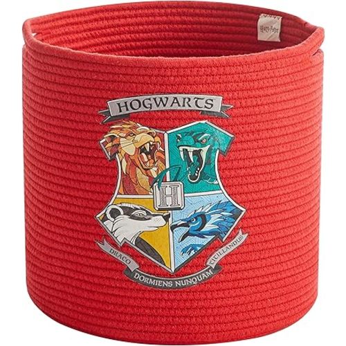Idea Nuova Harry Potter Hogwarts Rope Storage Organizer Bin, 15" H x 14" W