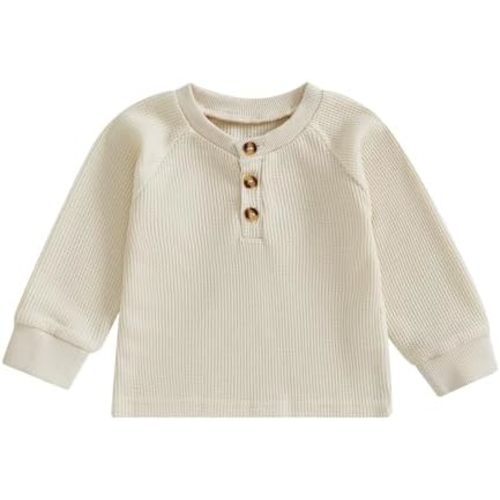 Toddler Baby Boy Girl Sweatshirt Sweater Long Sleeve Crewneck Waffle Knit Outfit Pullover Tops Fall Winter Clothes