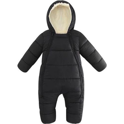 UNIFACO Baby Boys Snowsuit Newborn Baby Girls Winter Coat Toddler Clothes - B-black - 0-3 Months